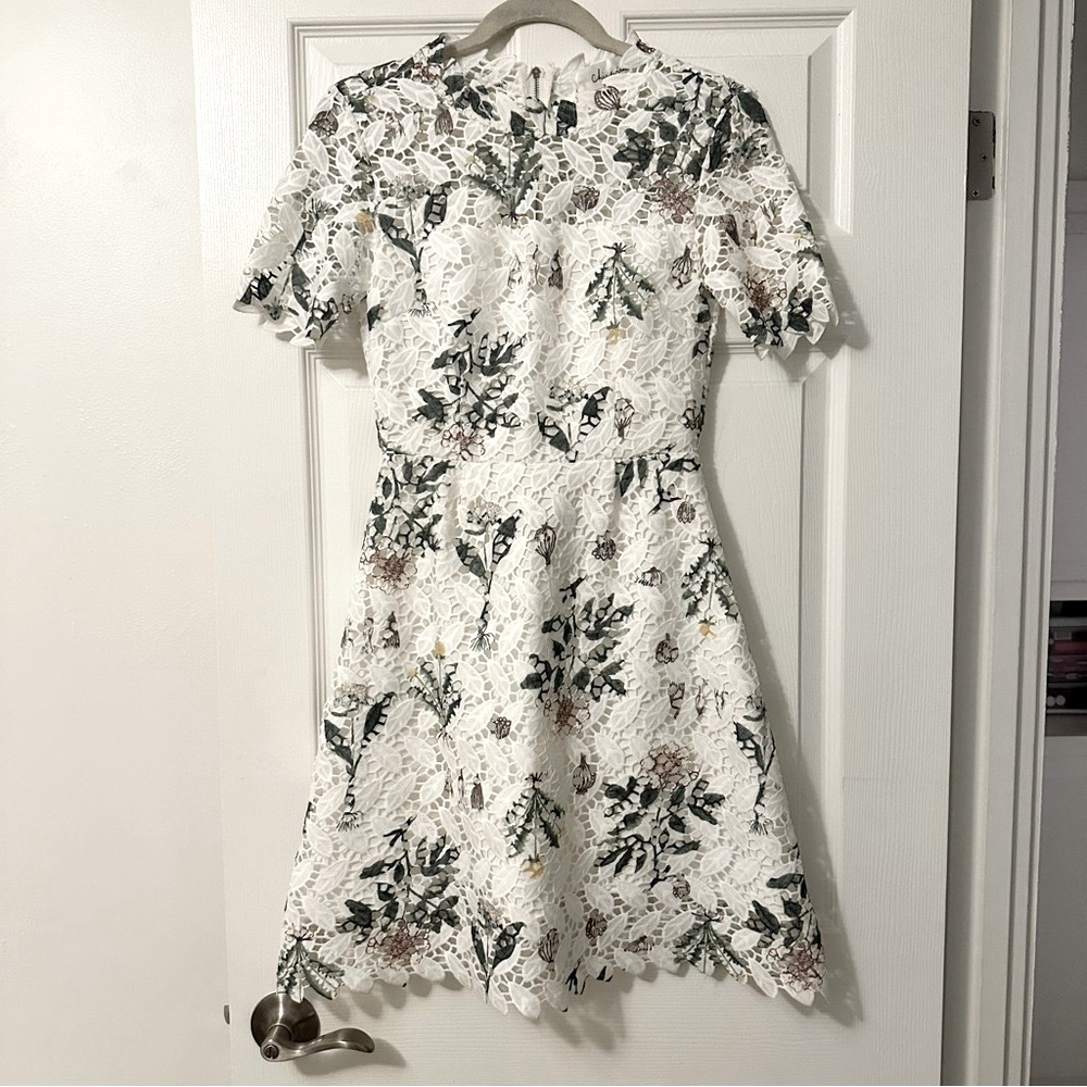 Chicwish White Floral Cutout Dress